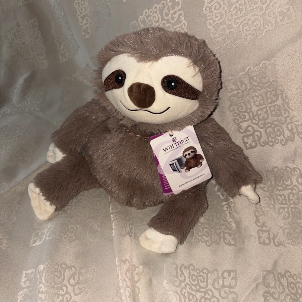 New Warmies Brown Sloth Stuffed Animal Lavender Scented and Microwavable